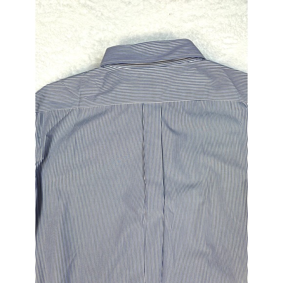 Brooks Brothers 346 mens Button Down shirt 16 1/2 4/5 blue‎ white stripe regular - Picture 10 of 10